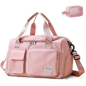 Small Gym Bag for Women, Travel Duffle Bag Carry On Weekender Bag with Shoe Compartment - 1 of 4