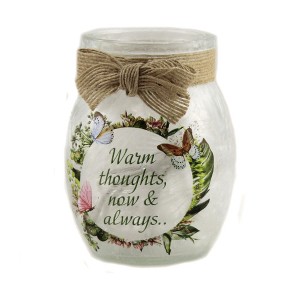 Stony Creek 4.0 Inch Good Health Garden Pre-Lit Jar Round Jar Ribbon Bow Novelty Sculpture Lights - 1 of 3