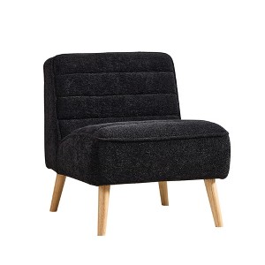 XINGHANZHENXUAN Modern Armless Accent Chair with Rubber Wood Legs, Chenille Upholstered Chair for Living Room, Bedroom & Office - 1 of 4