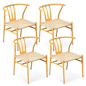 Karl Home | Black Metal-framed Weave Dining Chair (4-Pack) - 1 of 4