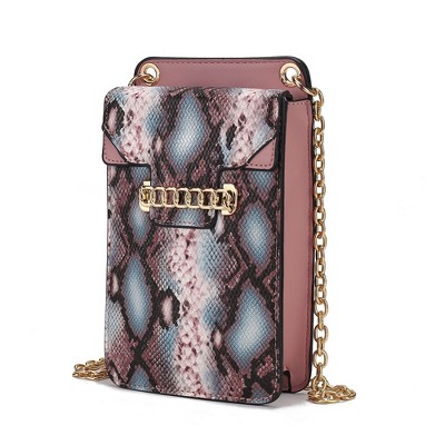 MKF Collection Yael Snake embossed Vegan Leather Phone Crossbody Bag by Mia K