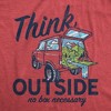 Mens Think Outside No Box Necessary Funny Camping Vintage Car Trunk T shirt - Crazy Dog Men's T Shirt - 2 of 4