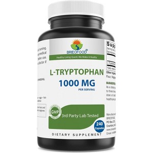 Brieofood L-Tryptophan 1000mg per Serving - 240 Capsules - Supports Poisitive Mood & Relaxation - 1 of 4