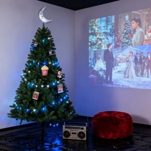 YOOCOZZ Christmas Decoration - Unlit Artificial Xmas Tree,  Full Natural Spruce PVC Fir Tree, with Foldable Metal Stand, Easy to Setup, Green - 1 of 4