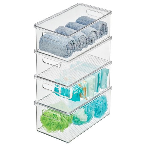 mDesign Open Front Plastic Storage Bin for Cube Furniture, 10 W, 8 Pack -  Clear