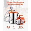 VEVOR 3 Gallon Vacuum Chamber and 3.5 CFM Pump Kit, Stainless Steel Chamber, Single Stage Vacuum Pump Degassing Chamber Kit, Silver - 3 of 4