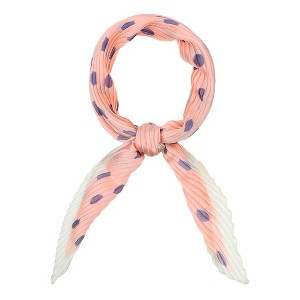 Allegra K Women's Polka Dot Pleated Neck Scarf Rhombus Handkerchief 40x18 inches(LxW) 1 Pc - 1 of 4