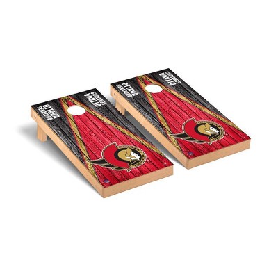 NHL Ottawa Senators Premium Cornhole Board Weathered Triangle Version