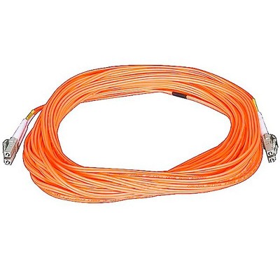 Monoprice Fiber Optic Cable - 15 Meter - Orange | LC to LC, OM1, 62.5/125 Type, Multi Mode, Duplex