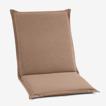 BrylaneHome Flanged Hinged Cushion Patio Chair Outdoor Seat Pad, Khaki Brown