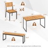Costway 6 PCS Outdoor Acacia Wood Dining Set with Bench and 2" Umbrella Hole Outdoor Patio - 3 of 4