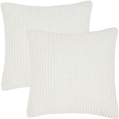 Piccocasa Zipper Closure Cushion Decorative Square Throw Pillow Covers 2  Pcs 18 X 18 Inch White : Target
