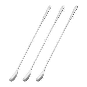 Unique Bargains Stainless Steel Cocktail Long Handle Mirror Finished Coffee Spoon 3 Pcs - 1 of 4