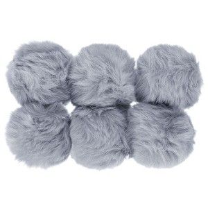 Unique Bargains Fluffy Soft Elastic Faux Fur Pom Poms for Hats Scarves Gloves 6 Pcs - 1 of 4