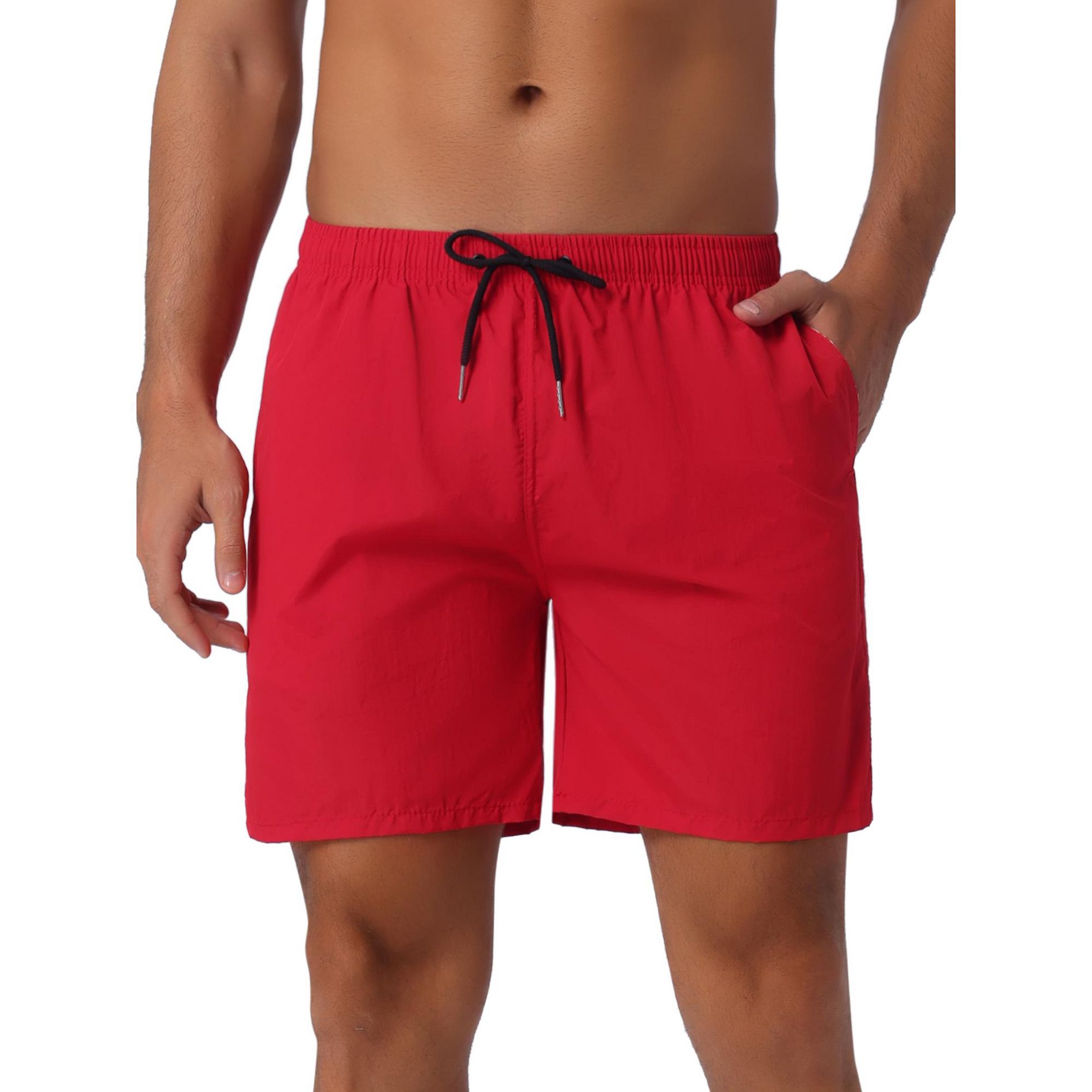 INSPIRE CHIC Men's Summer Colorful Elastic Waist Drawstring Surfing Board Shorts