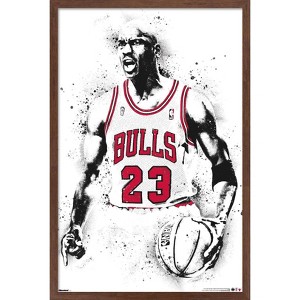 Trends International Michael Jordan - Watercolor Framed Wall Poster Prints - 1 of 4