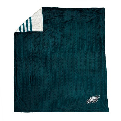 NFL Philadelphia Eagles Embossed Logo Sherpa Stripe Blanket