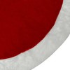 Haute Decor 54" Burgundy Velvet Christmas Tree Skirt - 3 of 4