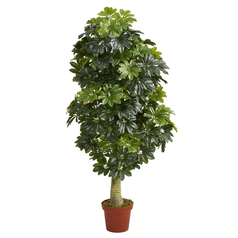 Nearly Natural 5-ft Schefflera Artificial Tree (Real Touch), 1 of 4