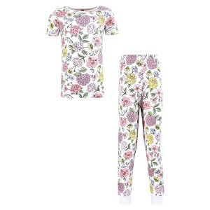 Hudson Baby Infant Girls Cotton Pajama Set, Vintage Blossom - 1 of 4