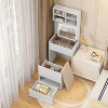 Dressing Table with Flip Top LED Illuminated Mirror, Vanity Table with Internal Storage Area and Removable Stool - The Pop Home - 3 of 4