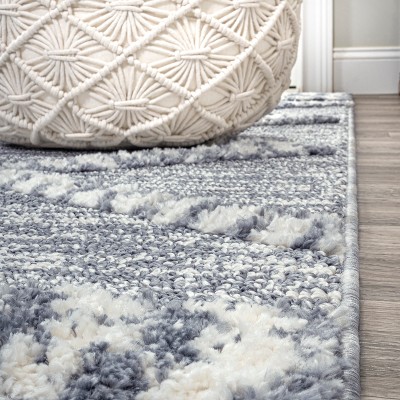 Modern Moroccan Trellis High-Low Gray 4' x 6' Area Rug