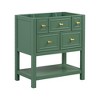 VYNXARIA 30'' Green & Gold Bathroom Vanity - Free Standing with 5 Drawers - 2 of 4