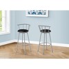 Monarch Specialties Bar Stool Set Of 2 Swivel Bar Height Grey Metal Black Leather Look Contemporary Modern - 2 of 4