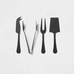 4pc Stainless Steel Cheese Knive Serving Set Black - Threshold™