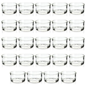 Juvale 24 Pack Clear Glass Short Tealight Candle Holders for Table Centerpieces, Wedding Receptions, Party Decorations, Restaurant Tables, 1 x 2 In - 1 of 4