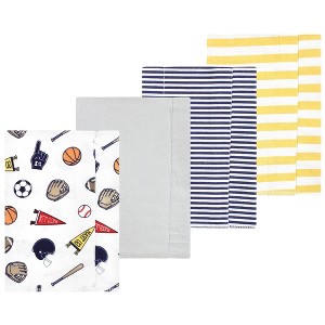 Luvable Friends Hudson Baby Flannel Burp Cloths 4pk Set - 1 of 2