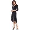 Coolmee Women's Velvet Maxi Dress V Neck Wrap 3/4 Long Sleeve Split Bridesmaid Cocktail Party Long Dresses for Wedding Guest - 3 of 4
