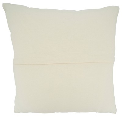 Saro Chic Corded Ivory & Black Cotton Throw Pillow Cover