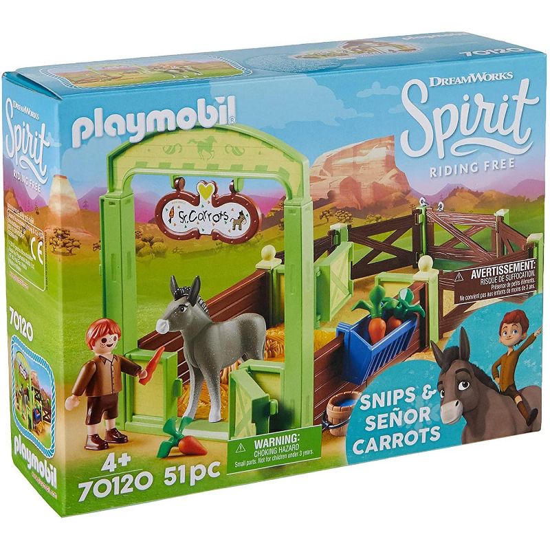 Playmobil Playmobil 70120 Spirit Riding Free Snips & Señor Carrots with Horse Stall Playset, 2 of 4