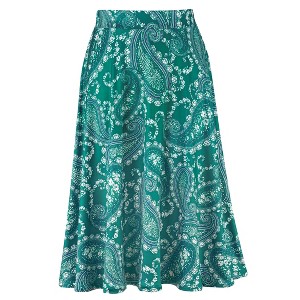 Collections Etc Multi Paisley Full Length Knit Skirt Flat Elasticized Waistband - 1 of 4