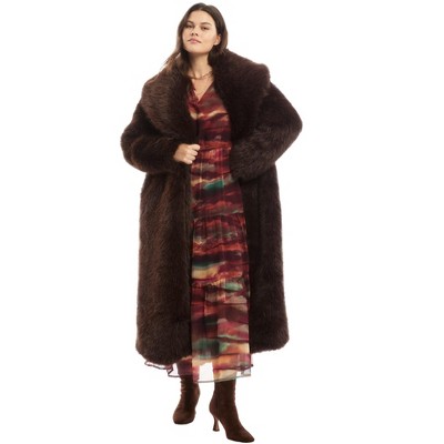 June + Vie by Roaman's Shaggy Faux Fur Coat