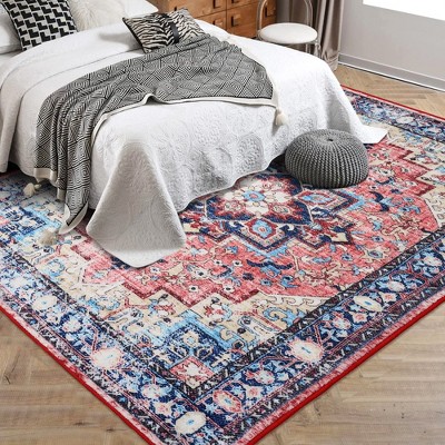 Garvee Boho Vintage Medallion Runner Rug - Washable Floral Print Area Rug