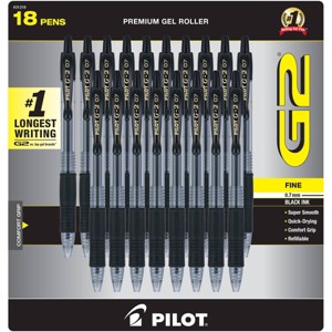 G2 18pk Gel Pen Fine Black Ink: G2 Gel Pens, 0.7mm Point, Black Ink, 18 Count, Art & Office Stationery - 1 of 4