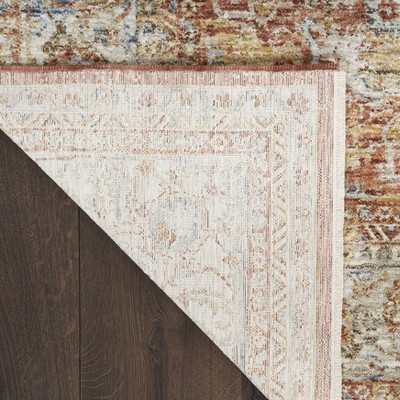 Ivory and Multicolor Synthetic Vintage Medallion Rug 4' x 6'