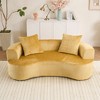 Moon-Shaped Sofa with Deep Seat, Modern Chenille Fabric Sleeper Sofa, Non-Assembly Foam Compression Sofa, Yellow/Gray - ModernLuxe - 4 of 4
