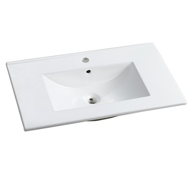 Dolonm 30 Inch White Ceramic Bathroom Sink – Large Glazed Vessel/Undermount Basin, Easy-Clean & Splash-Resistant