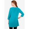 Woman Within Plus Size Perfect Three-Quarter-Sleeve Scoopneck Tunic - 3 of 4