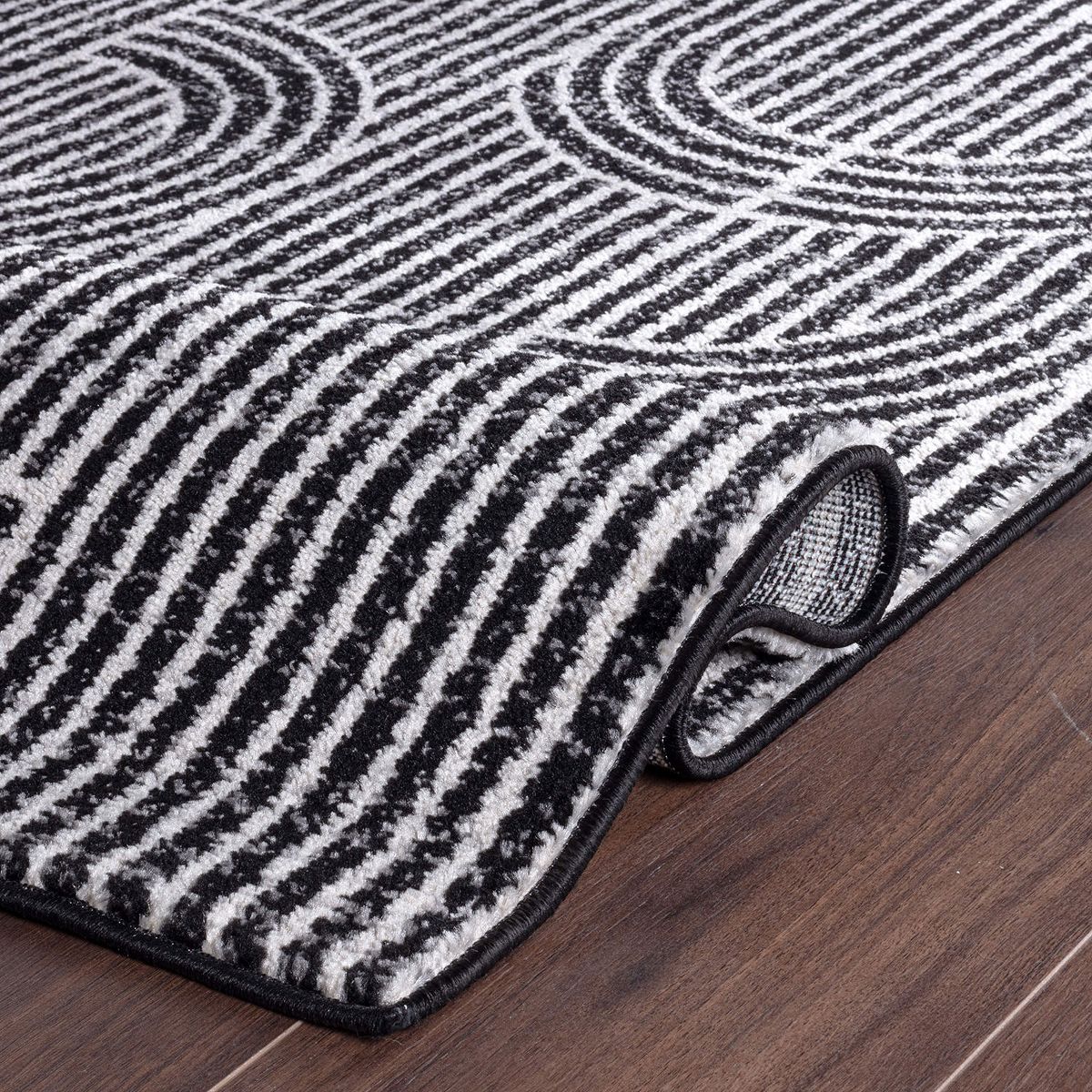 World Rug Gallery Modern Arch Pattern Stripe Area Rug: Geometric, Rectangle, Low Pile, Stain-Resistant - thumbnail 4
