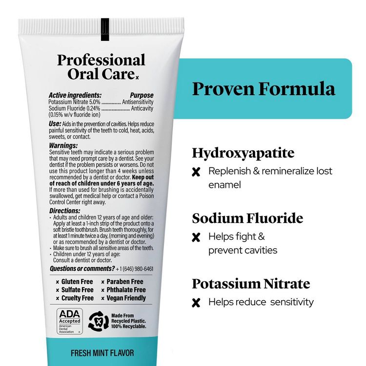 Made By Dentists Enamel Rebuilding Toothpaste - Fluoride Anticavity Toothpaste - Fresh Mint Flavor - 4.2 oz, 3 of 5