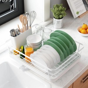 LunaLulinlk Dish Drying Rack- Space-Saving Dish Rack, Dish Racks for Kitchen Counter, Stainless Steel Kitchen Drying Rack with a Cutlery Holder - 1 of 4