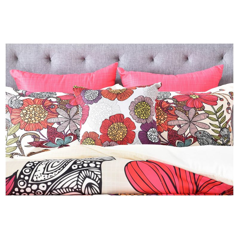 Red/Floral Valentina Ramos Harmonia Throw Pillow - (18&#34;x18&#34;) - Deny Designs, 3 of 7