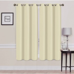 Solid Blackout Thermal Grommet Curtain Panels With Foam Backing (Set of 2) - 1 of 3