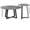 Artloge 2 x Round Side End Table Furniture Sintered Stone Tabletop Nesting Coffee Table - 2 of 4