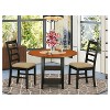 HomeStock 3-Piece Black and Cherry Finish Round Solid Wood Top Dining Table Set - 2 of 4