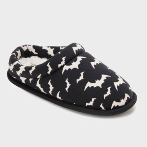 dluxe by dearfoams Kids Glow in Dark Clog Bat Slippers - Black - 1 of 4
